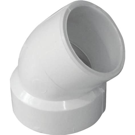 Genova CANPLAS Pipe Elbow 112 In Hub X Spigot 45 Deg Angle PVC