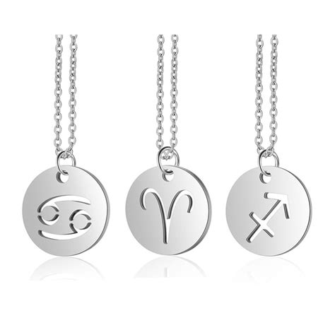 Collier 12 Constellations En Acier Inoxydable Pendentif Signe Du