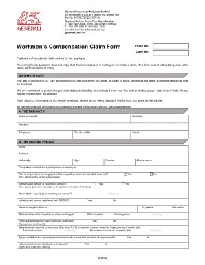 Fillable Online GMI Workmen Compensation Claim Form AAGI Final Fax