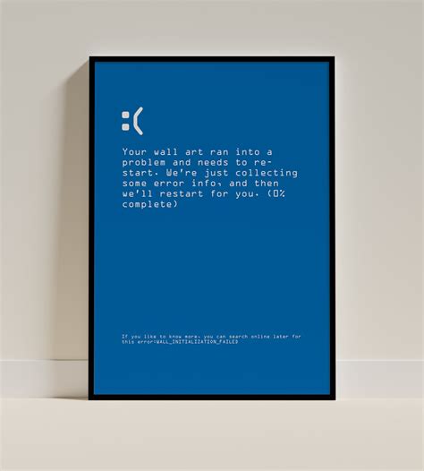 Blue Screen of Death Wall Art, Meme Wall Art, Typography Poster ...