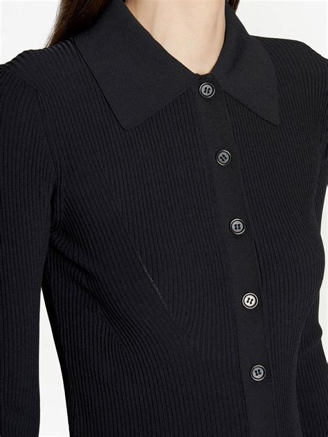 Proenza Schouler White Label Fitted Ribbed Knit Cardigan Black Farfetch