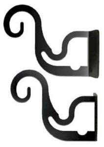 Wrought Iron Curtain Brackets Pair Of 2 Holds 2 or 3 For 1/2 Inch Rods ...