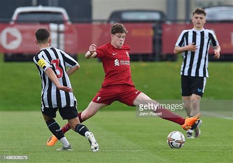 James McConnell of Liverpool in action during the Liverpool U18 v ...