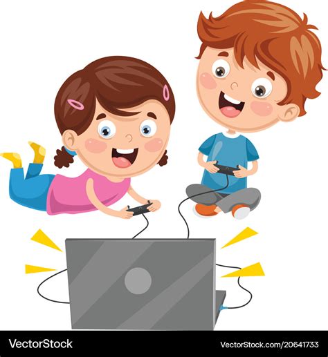 Cartoon Kids Playing Board Games