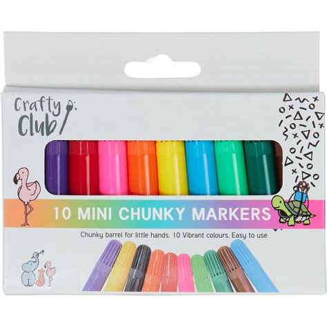 Crafty Club Pack Of 10 Mini Chunky Markers Wilko