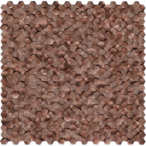 Porcelanosa Gravity Aluminium 3d Hexagon Rose Gold Metal Mosaic 100187394 The Cornwall