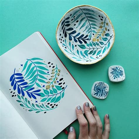 Making Trinket Trays Out Of Air Dry Clay Anca Pora Illustration