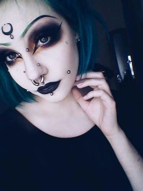 Pin By Kai On Body Modifications Facial Piercings Gothic Makeup