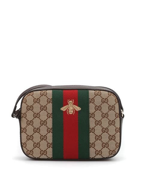 Gucci - Bee embroidery GG canvas bag - cross body bags - 412008KQWYG8869