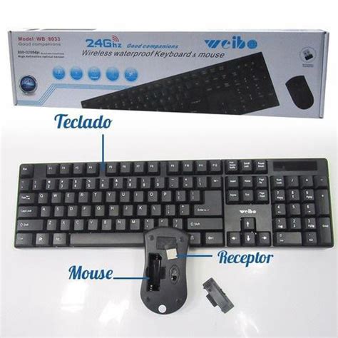 Teclado E Mouse Sem Fio Wireless Usb 2 4Ghz Weibo Wb 8033 em Promoção