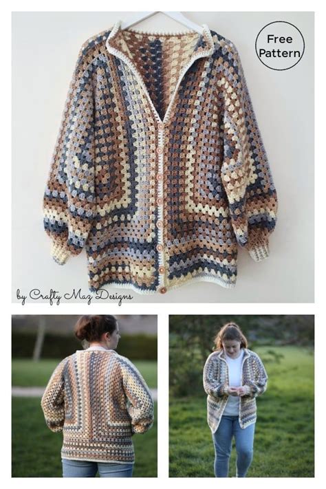 A Crocheted Jacket Is Shown In Three Different Pictures And The Pattern