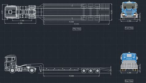 Scania Lowbed Trailer Designs CAD