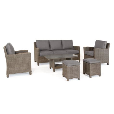 Kettler Palma 3 Seat Sofa Set With 2 Armchairs 2 Stools And Coffee