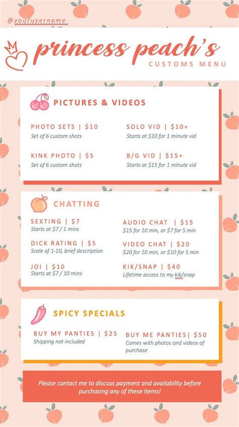 Onlyfans Menu Template Free