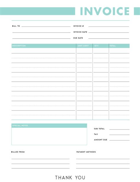 Free Invoice Templates PDF - World of Printables