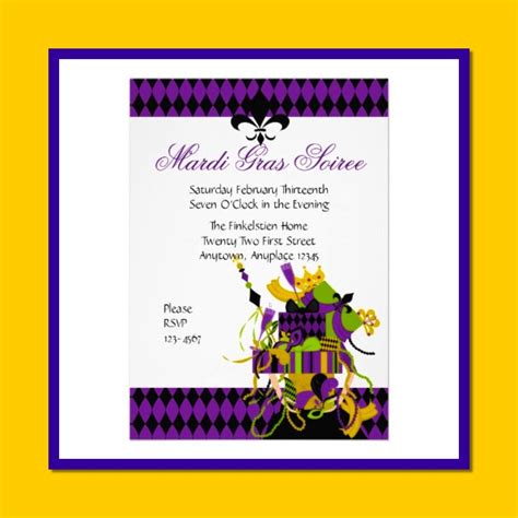 Mardi Gras Party Invitations