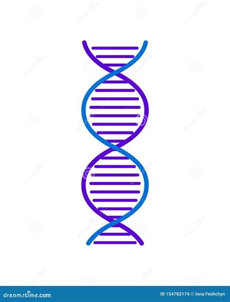 Abstract Dna Strand Symbol Isolated On White Background Vector