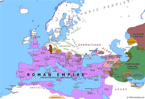 Second Marcomannic War Historical Atlas Of Europe 16 March 180