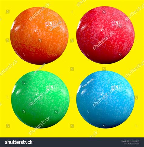 Set Gummy Ball Candies 3d Illustration Stock Illustration 2139860239