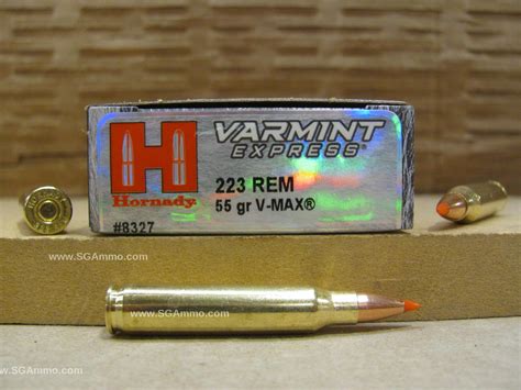 20 Round Box 223 Rem 55 Grain V Max Hornady Varmint Express Ammo