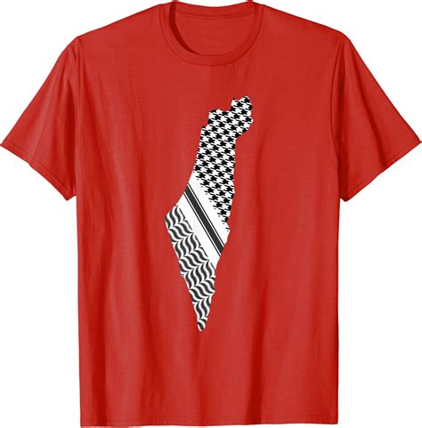 Red Palestine Free Palestine Free Gaza Keffiyeh Scarf Flag T Shirt