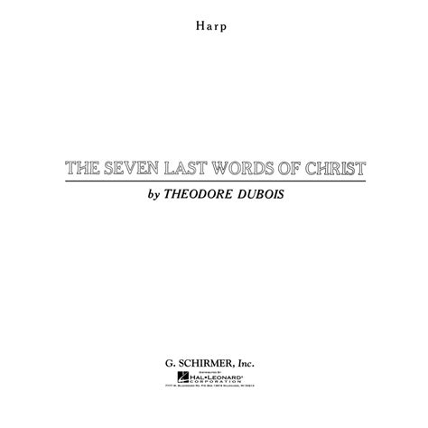 Dubois Théodore Seven Last Words Of Christ