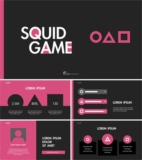 Squid Game Theme Simple PPT Presentation Samples