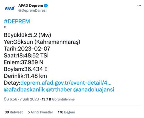 Kahramanmaraş az önce kaç şiddetinde deprem oldu SON DAKİKA