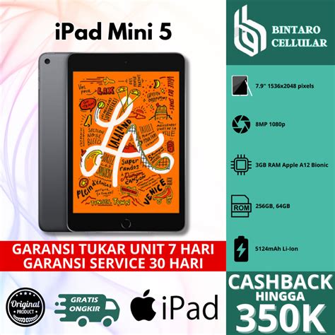 Jual IPad Mini 5 4 3 2 256GB 128GB 64GB 32GB 16GB Wifi Cellular