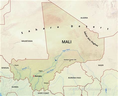 Mali Physical Map