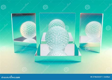 Silver Metal Podium With Glas Crystal Sphere Ball On Infinite