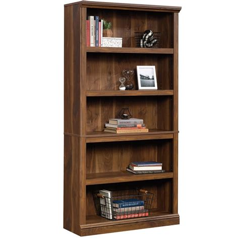 Sauder Select Engineered Wood 5 Shelf Bookcase In Grand Walnut Cymax