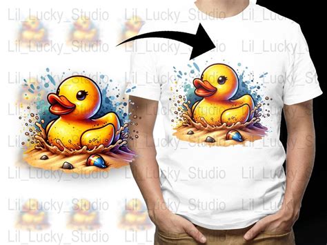 Cute Rubber Duck Digital Art, Adorable Duckling Illustration, Nursery ...