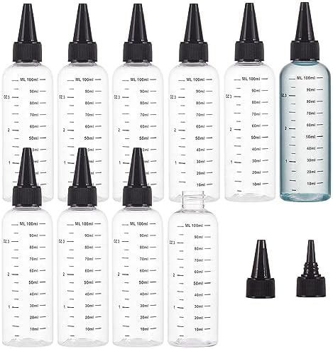 TANCUDER 12 PCS Plastic Squeeze Bottles 4oz Clear Seasoning Dispensers