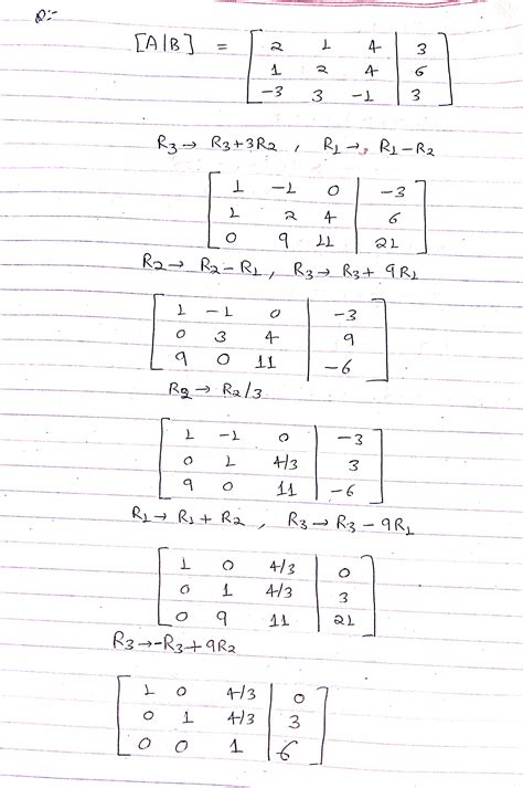 Solved Question Marks A Find The Reduced Row Echelon Form Of