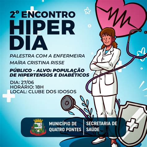 2º Encontro de Hiperdia será na próxima quinta feira em Quatro Pontes