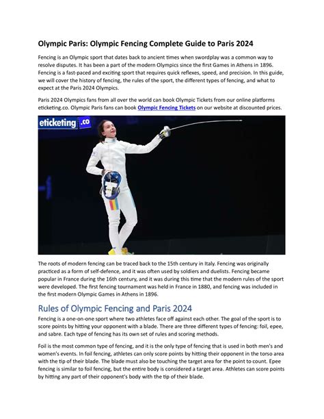 Ppt Olympic Paris Olympic Fencing Complete Guide To Paris