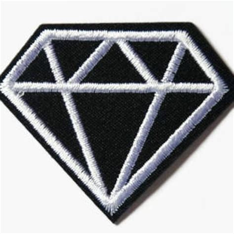 Patch Diamond Black Diamond Badge Iron On Patch Diamond Etsy