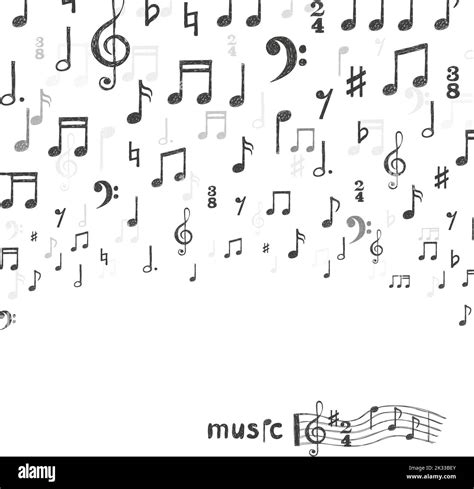 Hand drawn music notes background. Vector illustration Stock Vector ...