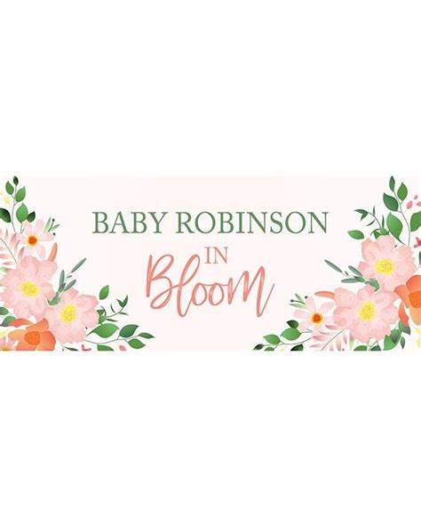 Baby In Bloom Baby Arrival Personalised Banner Party Delights