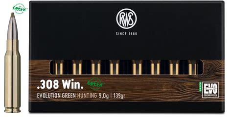 RWS Cal 308 Win EVO Green 139 Grains 9 Grammes 20 Rayon Chasse Sur