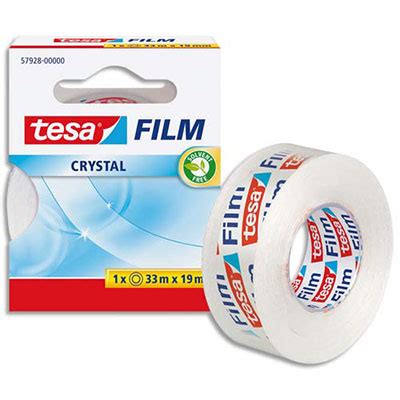 Ruban adhésif Tesa Film Crystal transparent 19 mm x 33 m sans