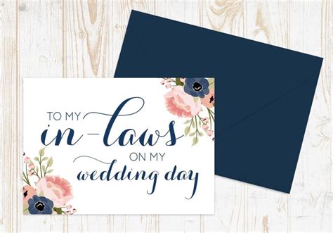 To My In Laws On My Wedding Day Card With Metallic Envelope In Laws