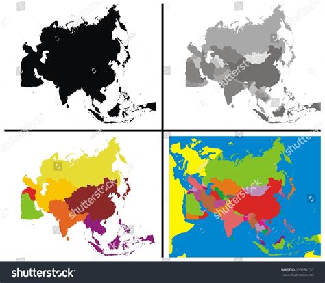 Vector - Asia Map Collection - 113282737 : Shutterstock