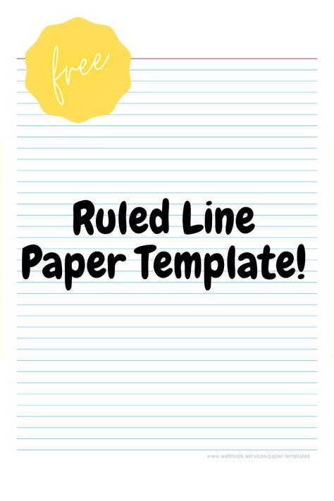 Free Ruled Blue Lined Paper With Horizontal Red Margin D Line, Paper Templates, Notebook Paper ...