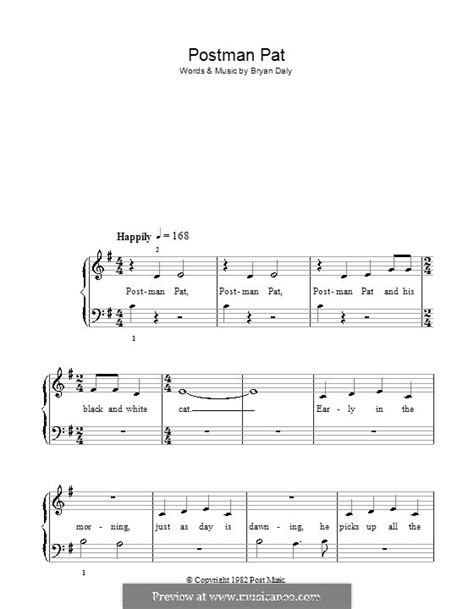 Postman Pat by B. Daly - sheet music on MusicaNeo