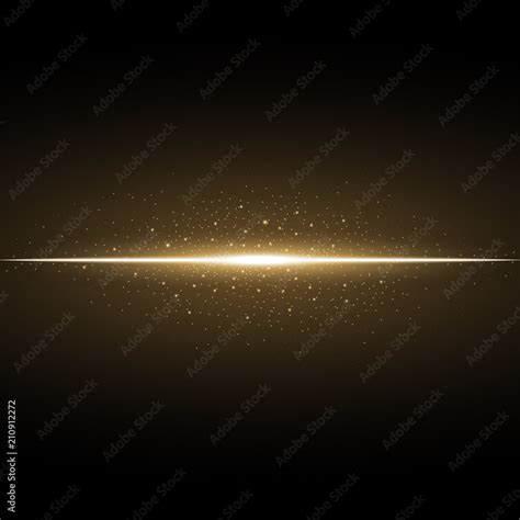 Glowing line with sparks, light effect, golden color Stock Vector ...