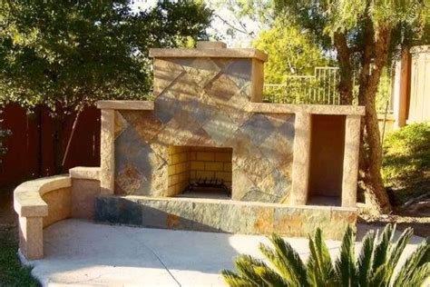 Outdoor fireplace. Slate tiles #outdoorfireplace | Outdoor fireplace ...