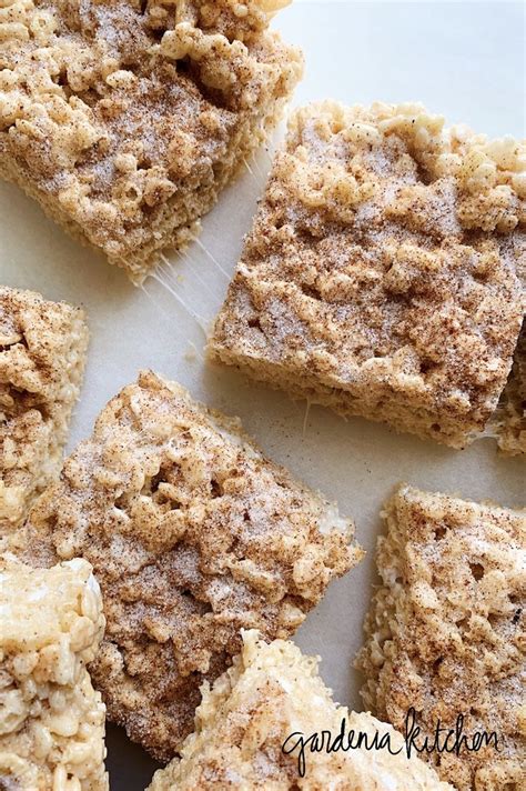 Churro Rice Krispie Treats Gardenia Kitchen Recipe Krispie Treats