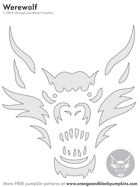 Werewolf (Pumpkin Stencil - Pumpkin Pattern - Pumpkin Template - Jack-o-lantern stencil) : r ...